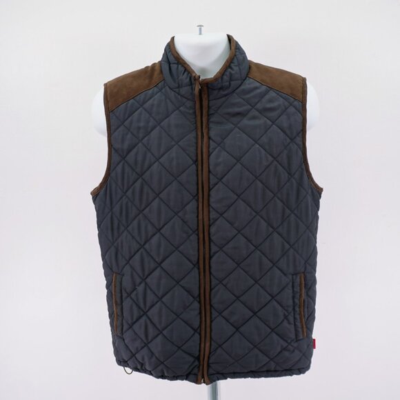 Coleman Medium Gray Brown Full Zip‎ Pocket Puffer Jacket Vest Polyester - Picture 1 of 10